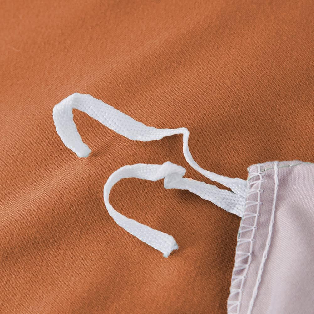 Omelas Caramel Pumpkin Duvet Cover Queen Size Burnt Orange Rust Modern Minimalist Style Solid Color Bedding Sets 3 Pieces Soft Microfiber Comforter Covers with Zipper Closure for Women Men - Image 7