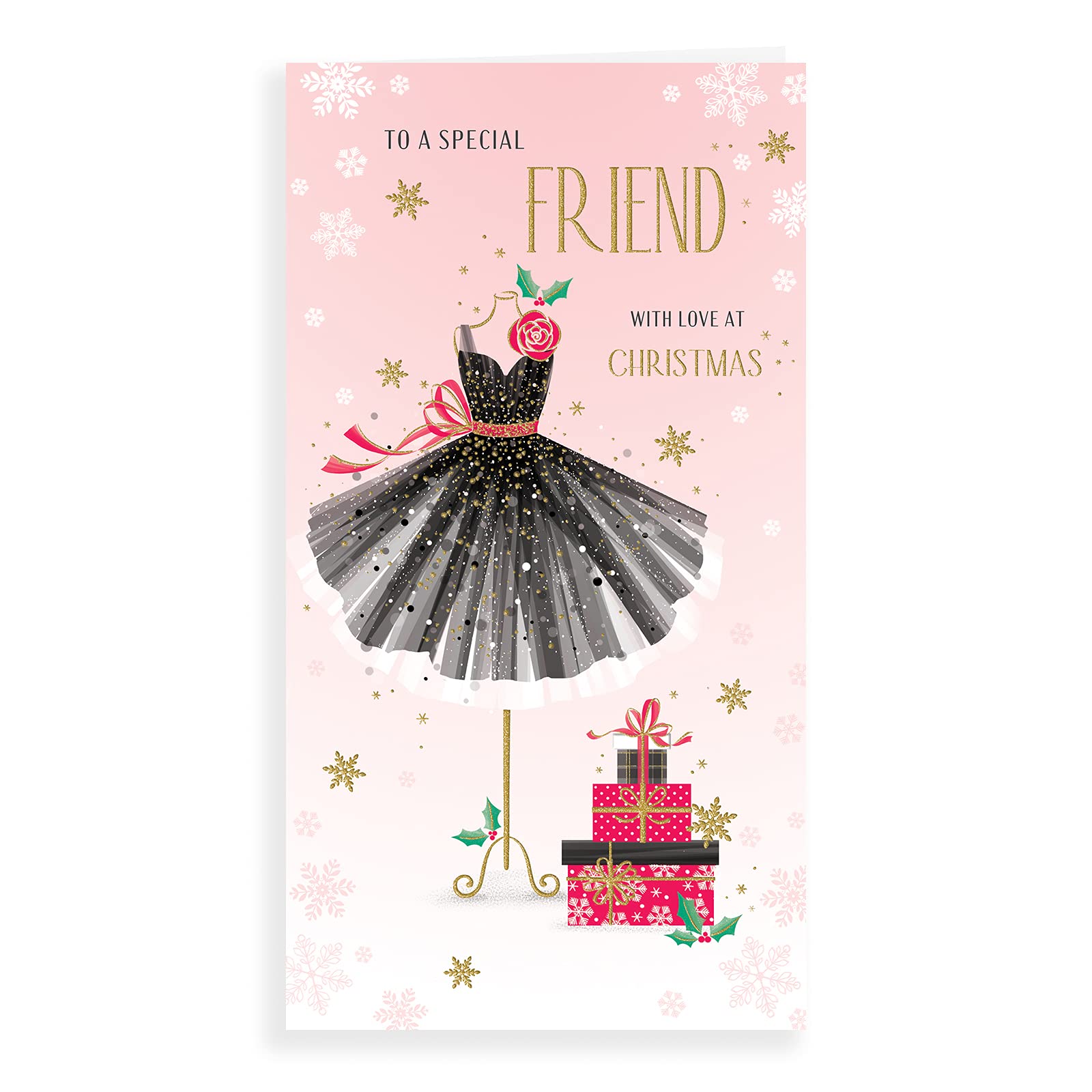 Piccadilly Greetings Modern Christmas Card Friend - 9 x 5 inches