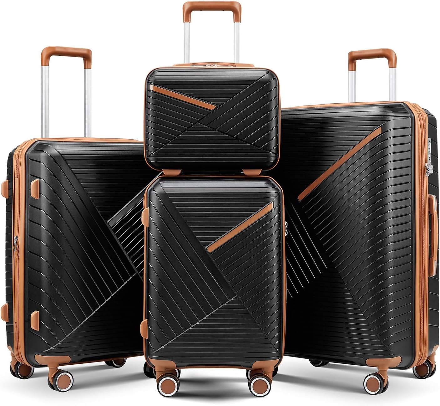 TRAVELEO Expandable Luggage Set with Spinner Wheels