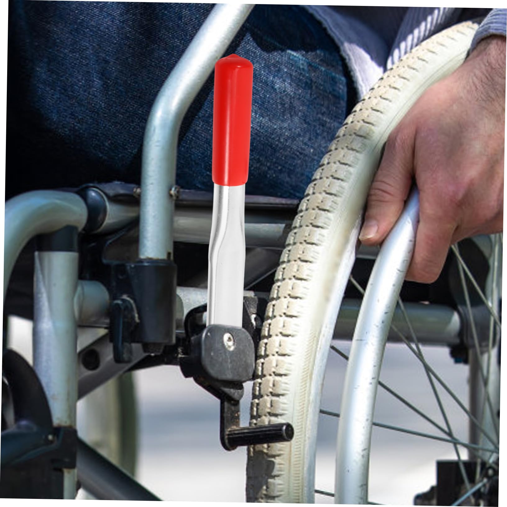 Freno Metal en Reclinable Extensor para Silla para y Ruedas Accesorio Ajustable de Longitud Posición Plástico Rojo de Transporte