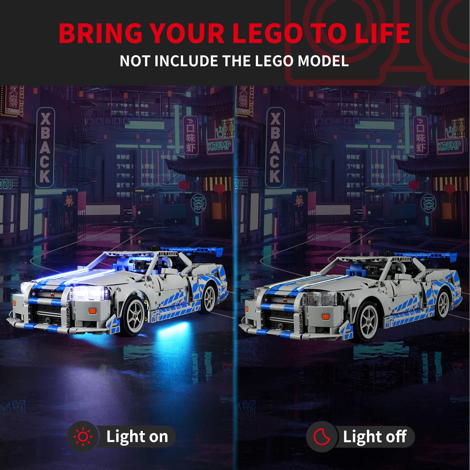 BRIKSMAX Light Kit for Lego-42210 2 Fast 2 Furious Nissan Skyline