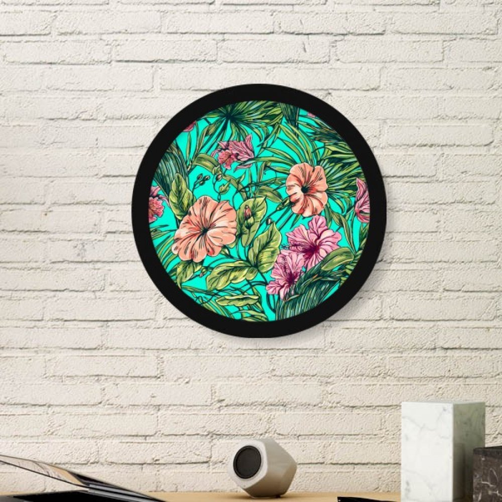 Fleur plante feuille ronde verte image reproductions frame pour stickers