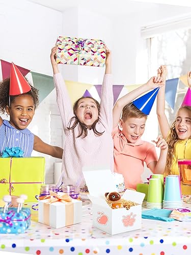 Miniatura 10 de Eupako Cajas de regalo de 4 x 4 x 4 pulgadas, paquete de 25 cajas de papel kraft blanco con tapas, cajas de regalo para damas de honor, 4x4x4"_25