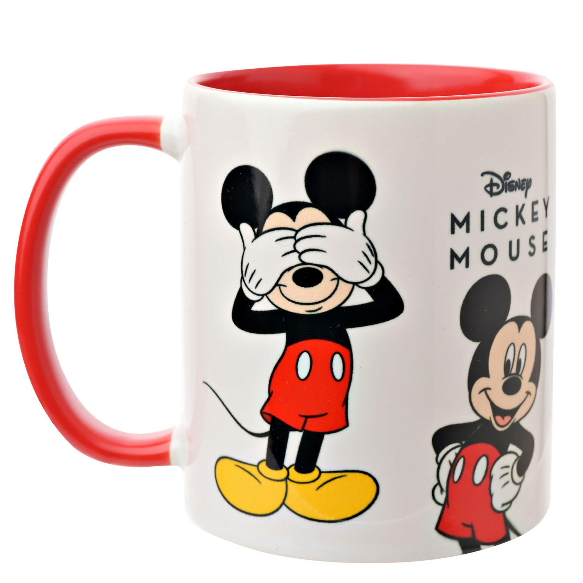 Widdop and Co. - Disney Mickey Mouse Mug - Red/White Tea, Coffee Glazed Stoneware Drinking Cup - Officially Licensed Disney Merchandise (325ml / 11.4oz).