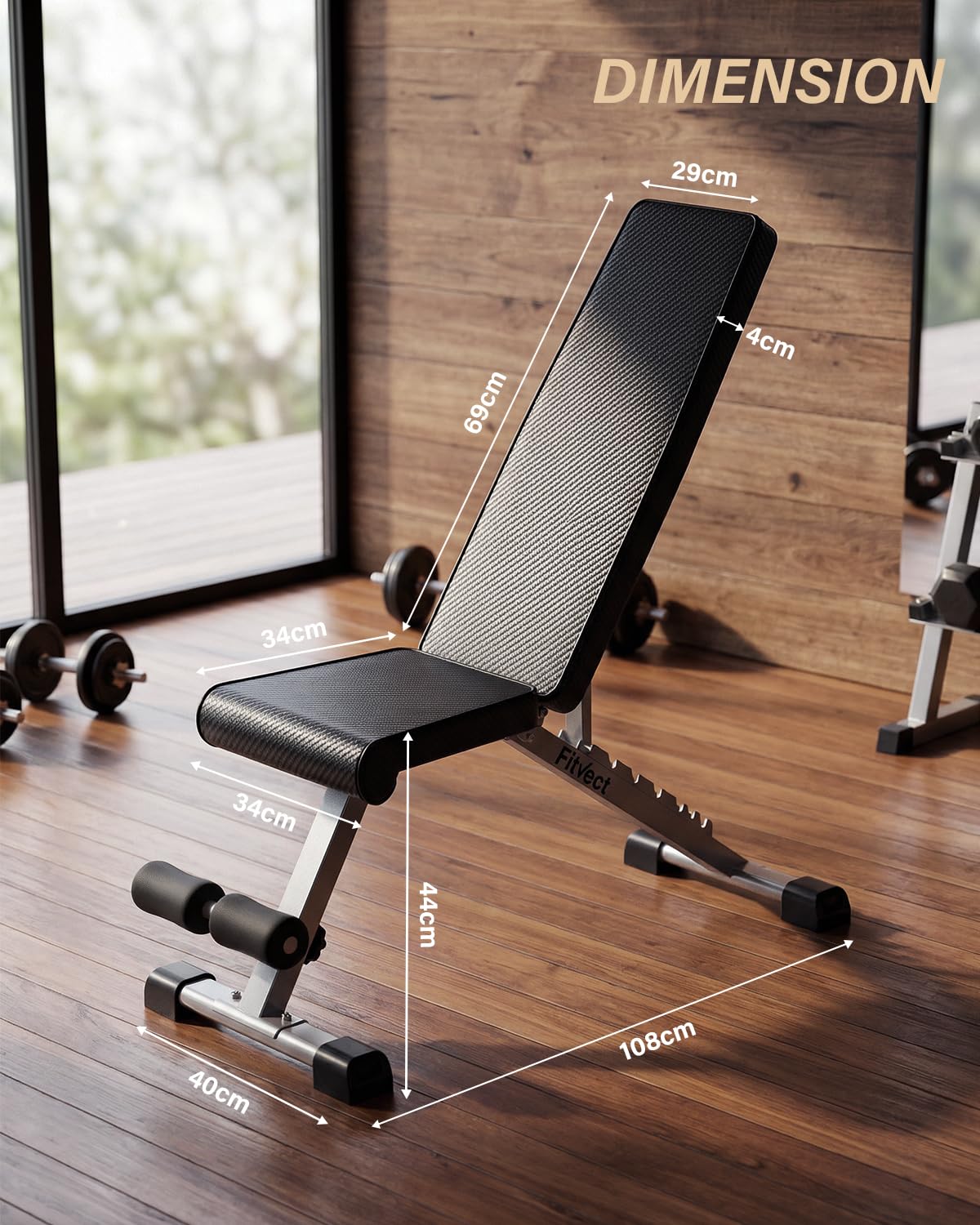 Banco de pesas profesional ajustable y plegable, soporta hasta 300 kg, banco inclinado multifuncional para entrenamiento de fuerza, press de banca y fitness en casa