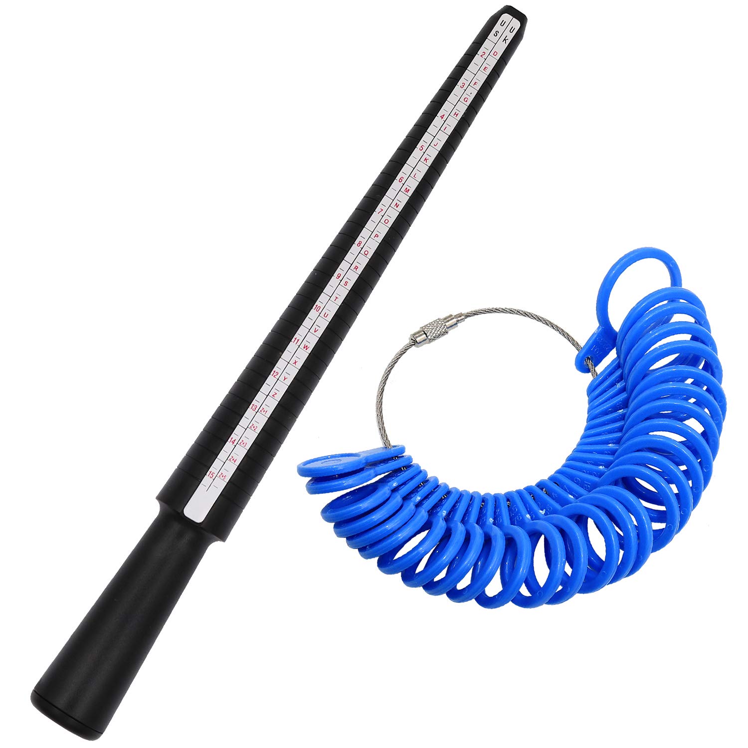 Yasumai Plastic Ring Sizer Gauge Set Ring Mandrel Measuring Stick 0-13 US Size UK Finger Sizing Loop Ring Tools