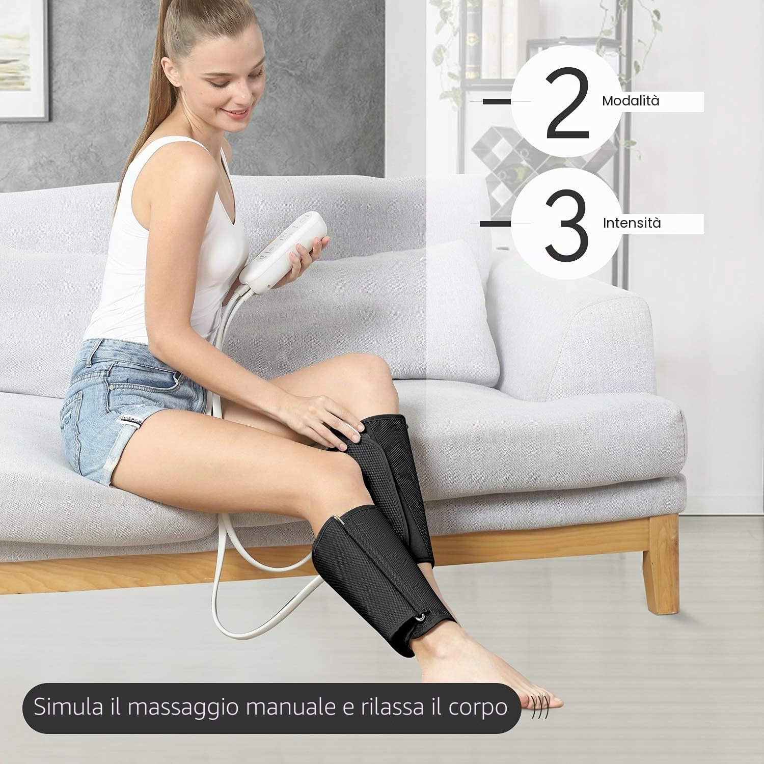 FIT KING Massaggiatore per Braccia e Polpacci Pressoterapia Linfodrenaggio Massaggiatori per Gambe per Circolazione Pressoterapia per Casa per RLS Gambe Stanche e Migliora il Rilassamento Muscolare