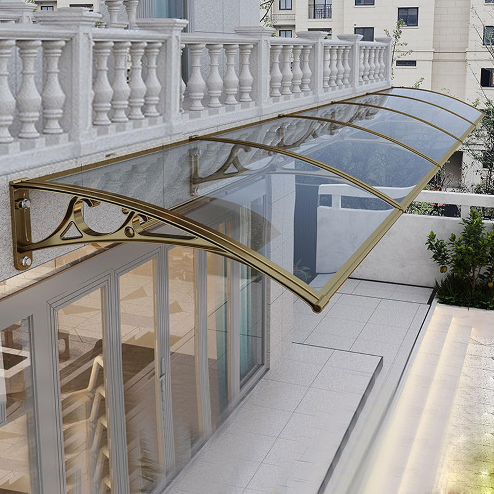 Auvent de porte pour porche et terrasse protection pluie et soleil