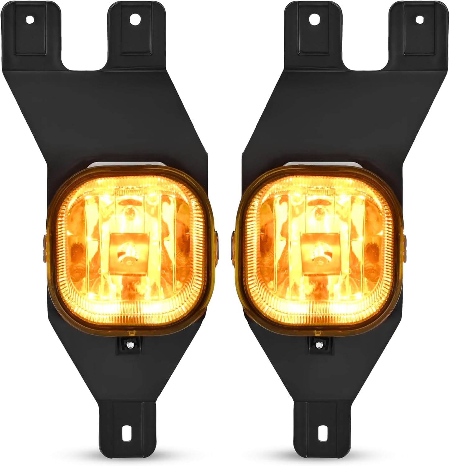 HECASA Pair Fog Lights Compatible with 1999-2004 Ford Excursion F250 F350 F450 F550 Super Duty Pickup Replacement for FO2592200 FO2593200 Driving Fog Lamp LH&RH Amber Lens+Black Bezel