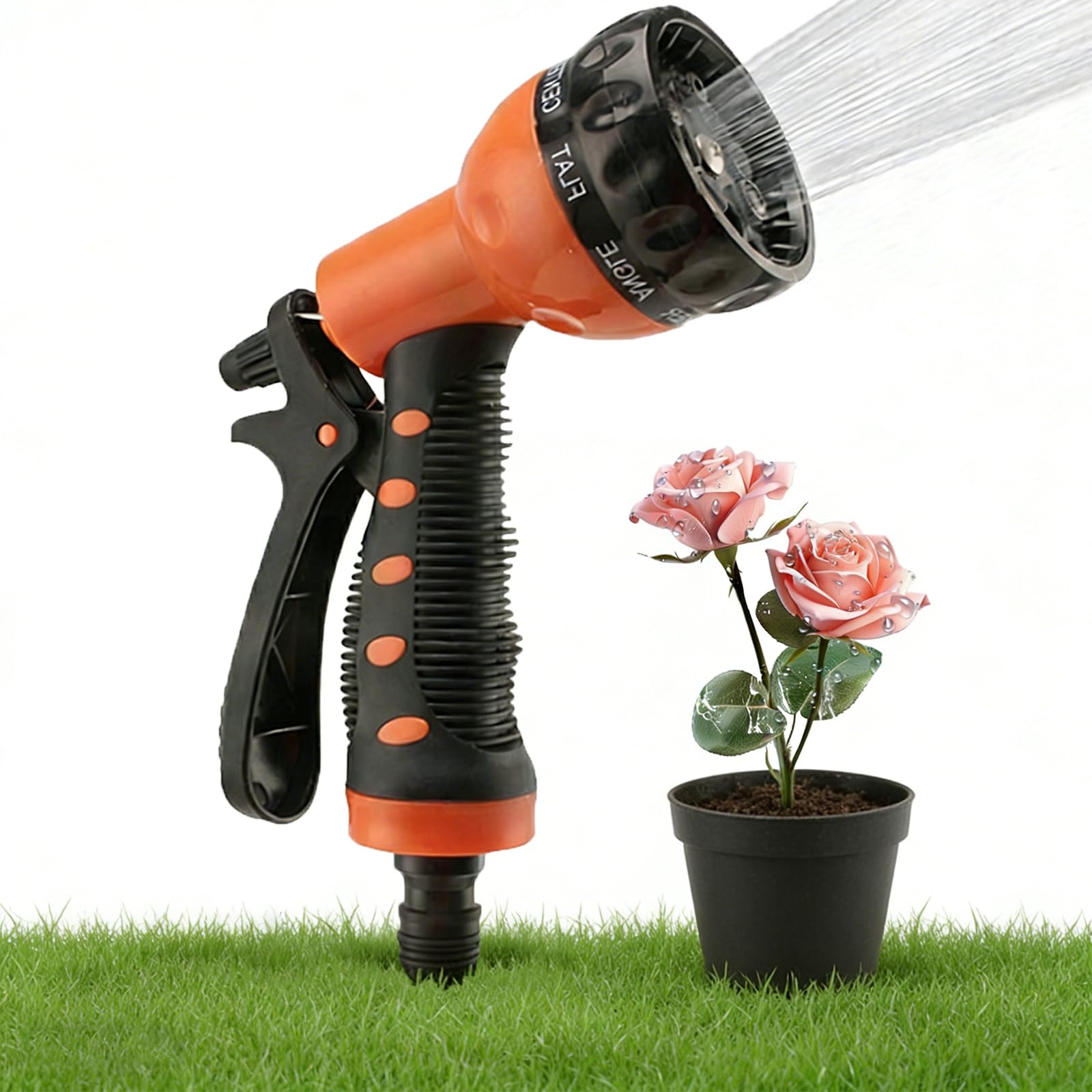 Garden Hose Pipe Spray Gun, 8 Pattern Garden Hose Nozzle, High-Pressure Anti-Slip Water Gun with Flow Control, Lightweight Ergonomic Plastic Sprayer for Car, Pet Washing, Cleaning, Garden Watering