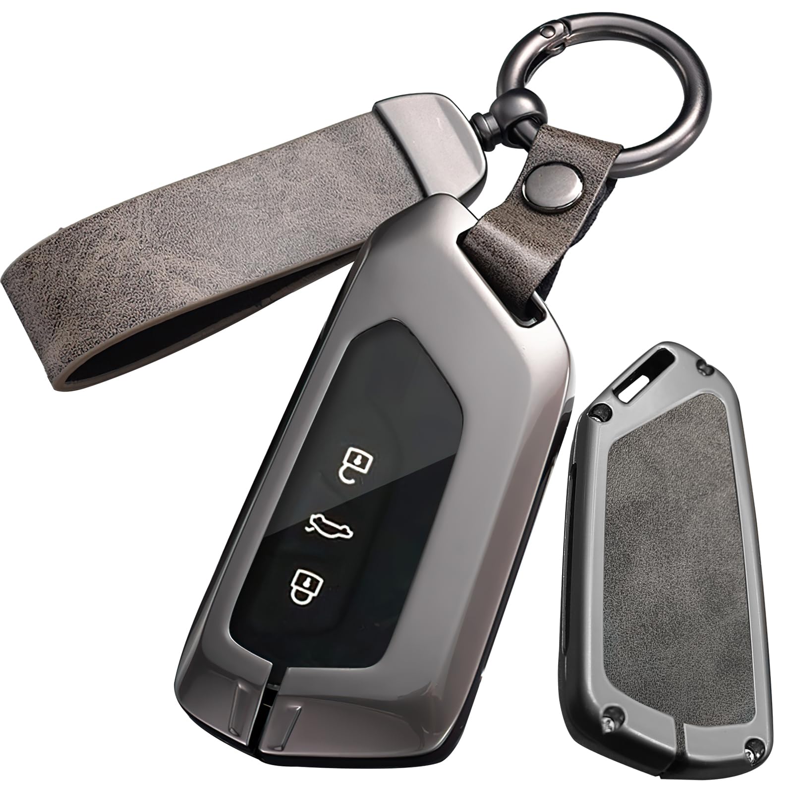 ontto Metalowe etui na kluczyki samochodowe 3/4/5 przycisków, pasuje do 2020-2025 Golf 8 8.5 Tiguan 3, ID.3, ID.4, ID.7, Passat B9, Multivan, T7, etui ochronne, skórzane etui na klucze, etui na klucze