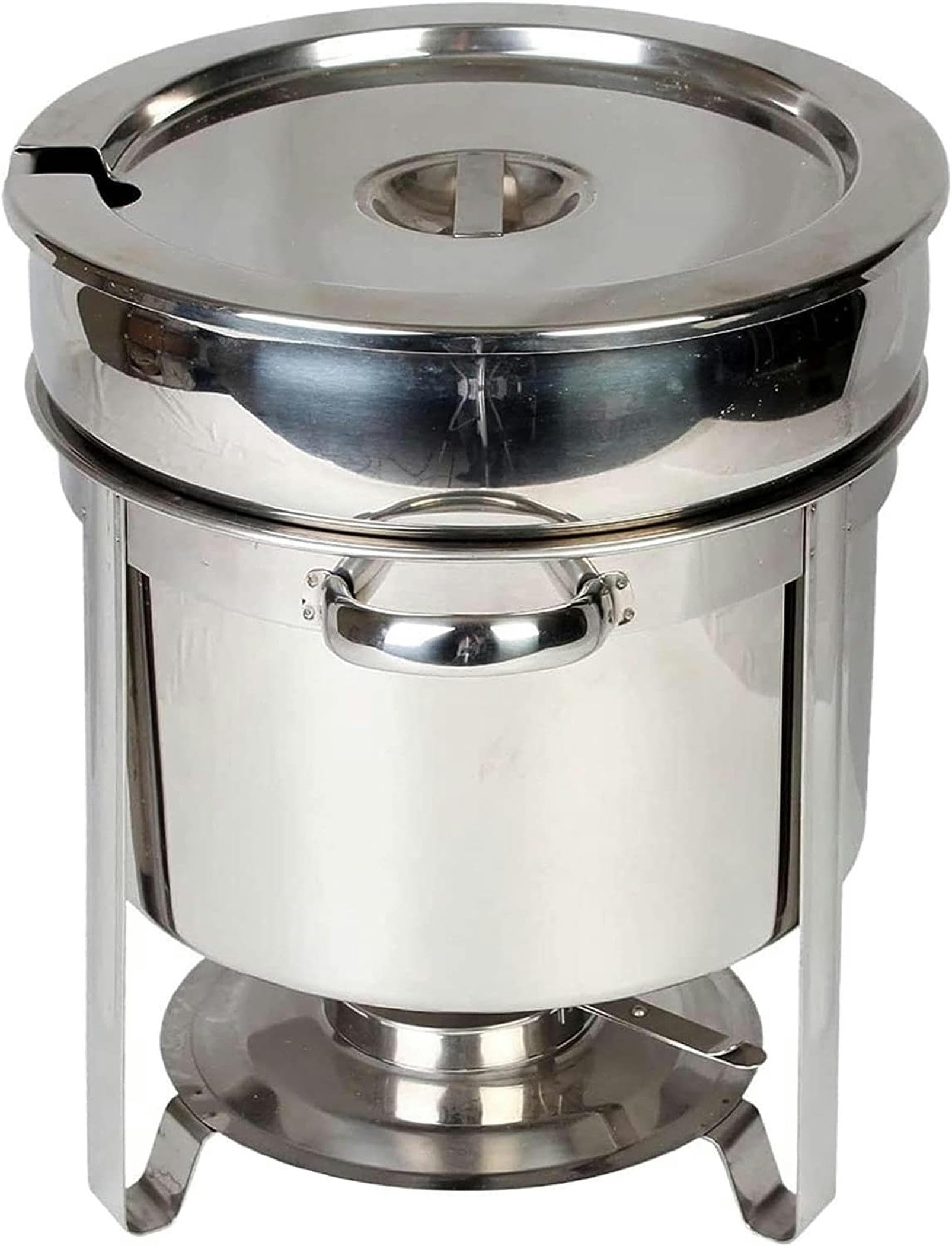 Hadecoll Soup Warmer Stainless Steel Soup Kettle Pot, Commercial Soup Chafer Dish Buffet Server Set With Water Pan, Fuel Holder And Lid For Catering, Events