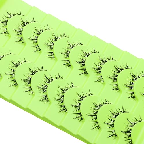 Miniatura 6 de outopen Pestañas de manga de aspecto natural, delgadas, esponjosas, asiáticas, para cosplay, pestañas puntiagudas de anime japonés 3D, pestañas