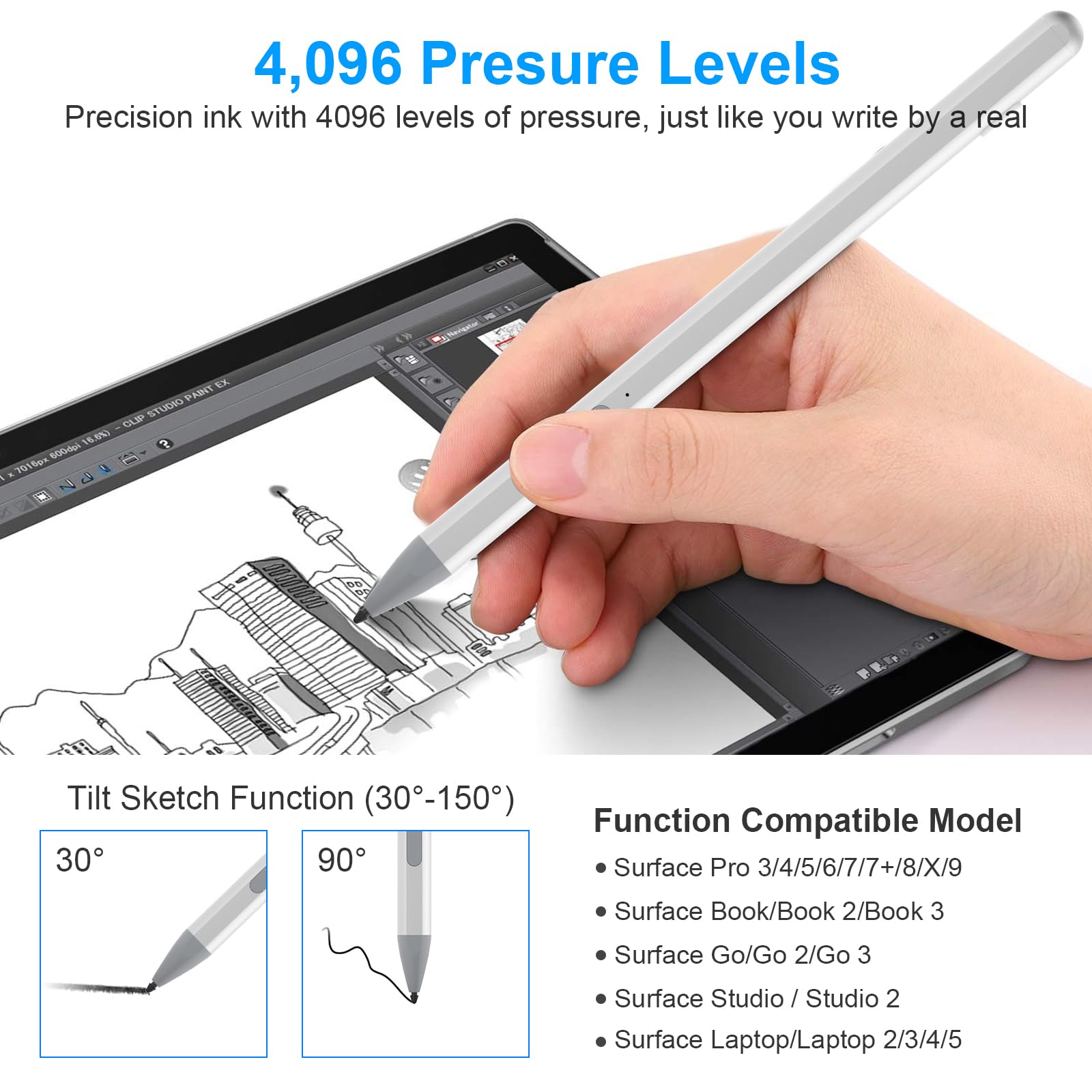 Microsoft Surface Pen - Stilo Per Surface Pro/Go/Laptop, 4096 Livelli Pressione - Foto 13
