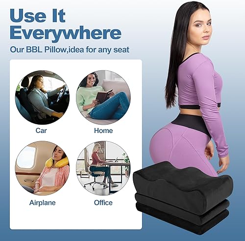 Miniatura 7 de HOMBYS Almohada BBL de altura ajustable después de la cirugía para dormir, almohada de recuperación BBL de espuma de alta densidad para sentarse