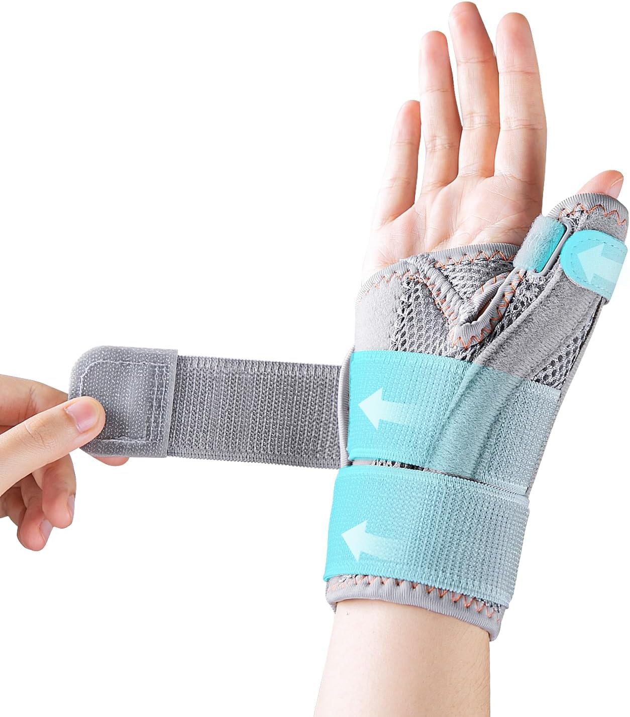 New Upgraded Thumb Spica Splint, Comfortable Thumb Brace for Right & Left Hand, Universal Size Thumb Support for Arthritis, Tenosynovitis, CMC Joint Repetitive Injuries (Grey)