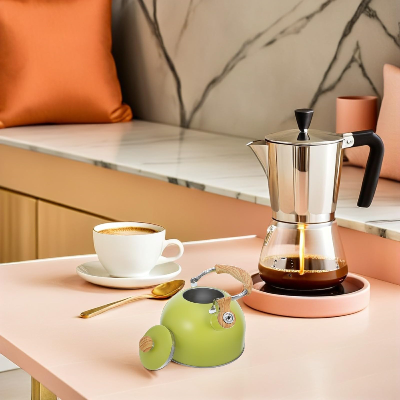jojofuny Hervidor de Agua con Diseño Moderno 2.5l de Acero Inoxidable y Fácil Limpieza para Reuniones de Café en Casas Contemporáneas