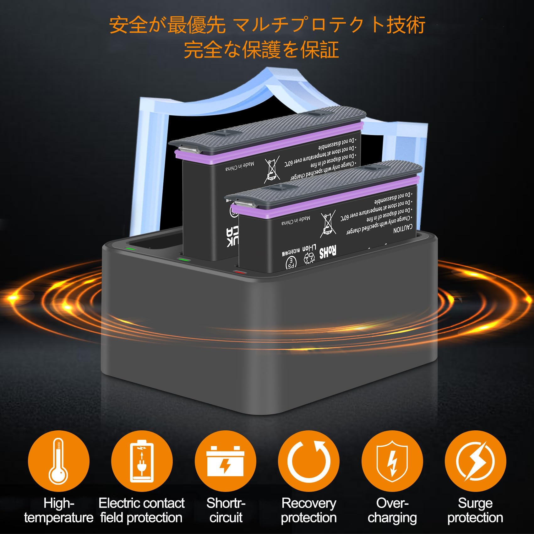 Amazon | JHTC 最新型 Insta360 X4 バッテリー 2*2500mAh 交換セット+