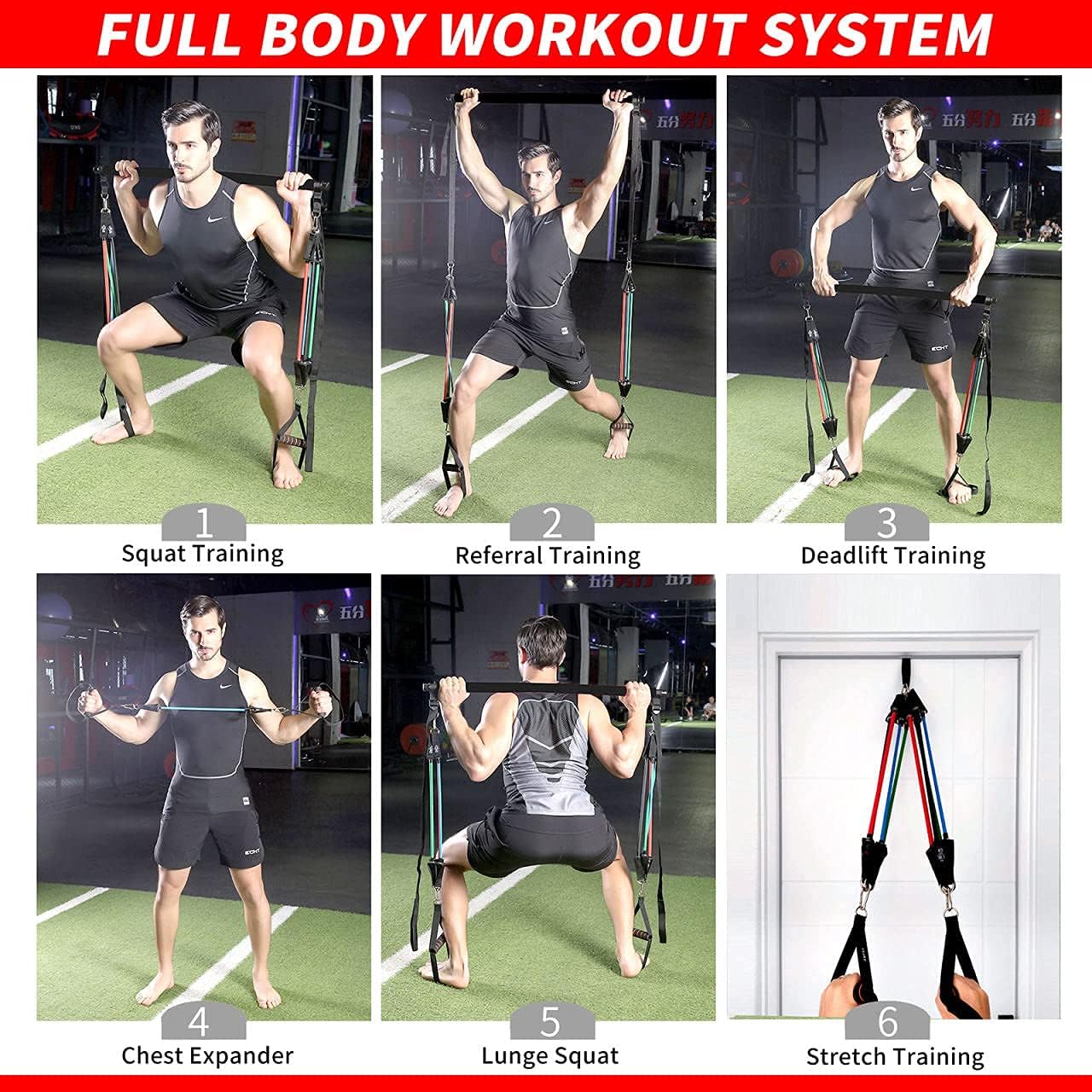 AMFRA Pilates Bar Kit with Resistance Bands for Men&Women Portable to Home Gym Park with 8X 60-280 lbs Resistance Bands Complete Body Shaping Legs Waist and Arm Yoga Physical Therapy with Free Videos : Sports & Outdoors
