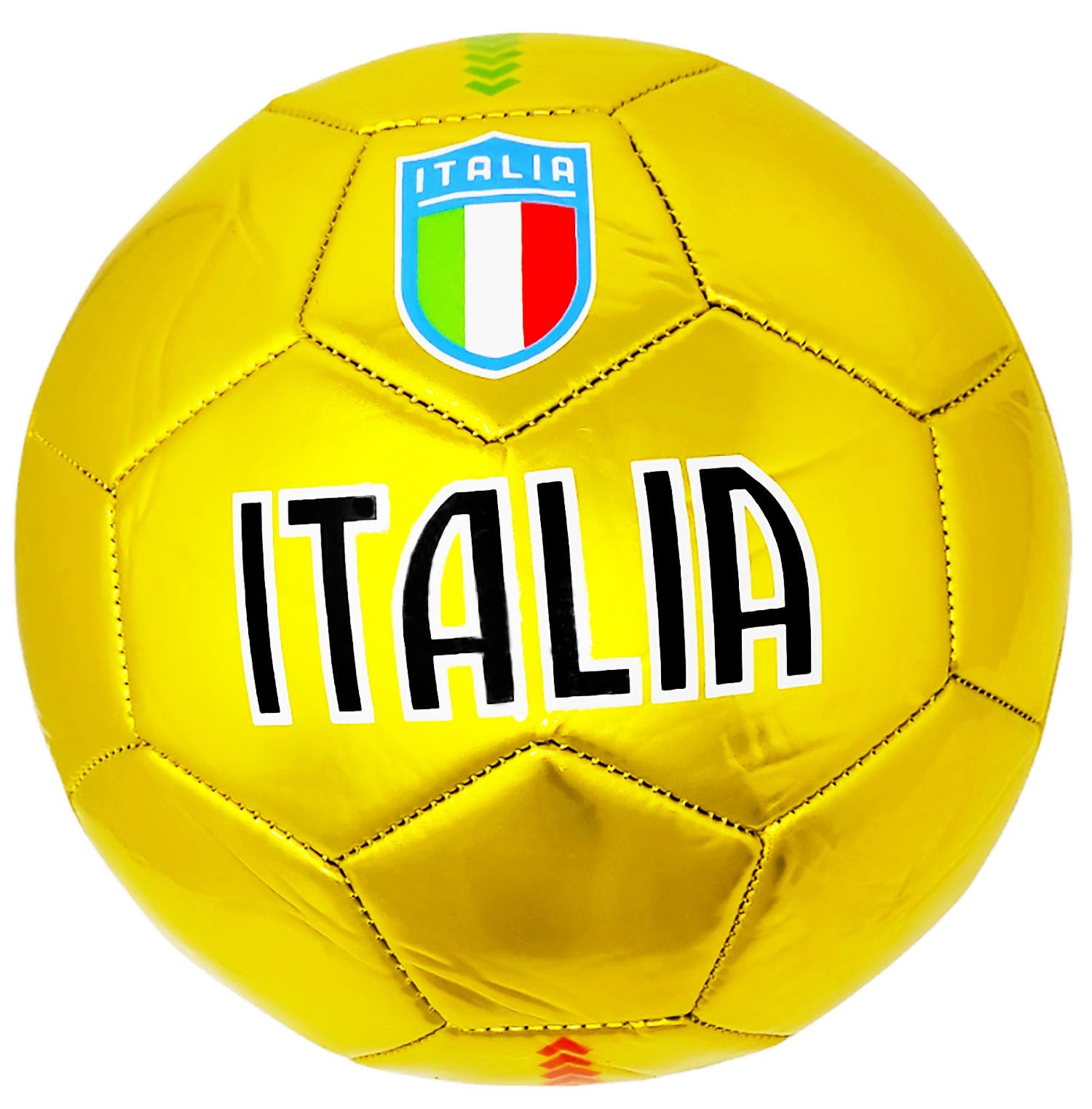 Pallone da Calcio da Allenamento o Partita Misura 5 Colore Oro Scudetto Italia