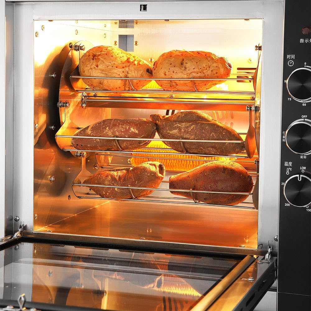 Commercial Roasted Sweet Potato Oven,Electric Roasting Oven,Automatic Timing Baked Sweet Potato Machine,360° Rotation,Temperature Adjuatable,Timer,220V,45QT