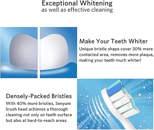 Miniatura 7 de Cabezales de cepillo de dientes de repuesto compatibles con cepillos de dientes eléctricos Philips Sonicare, para sistema a presión, cabezal de