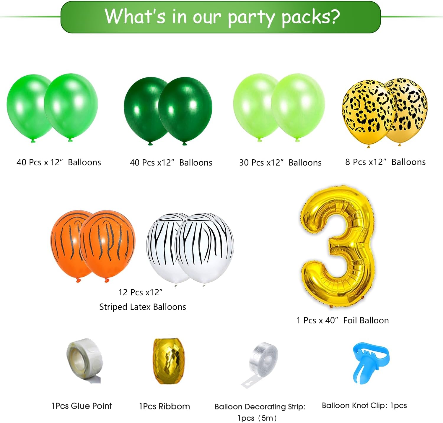 Jungle Theme Party Supplies ,3st Birthday Party Decorations,Balloons , Tablecloth,Leaves, Balloon Boxes, Animal Safari Decorations