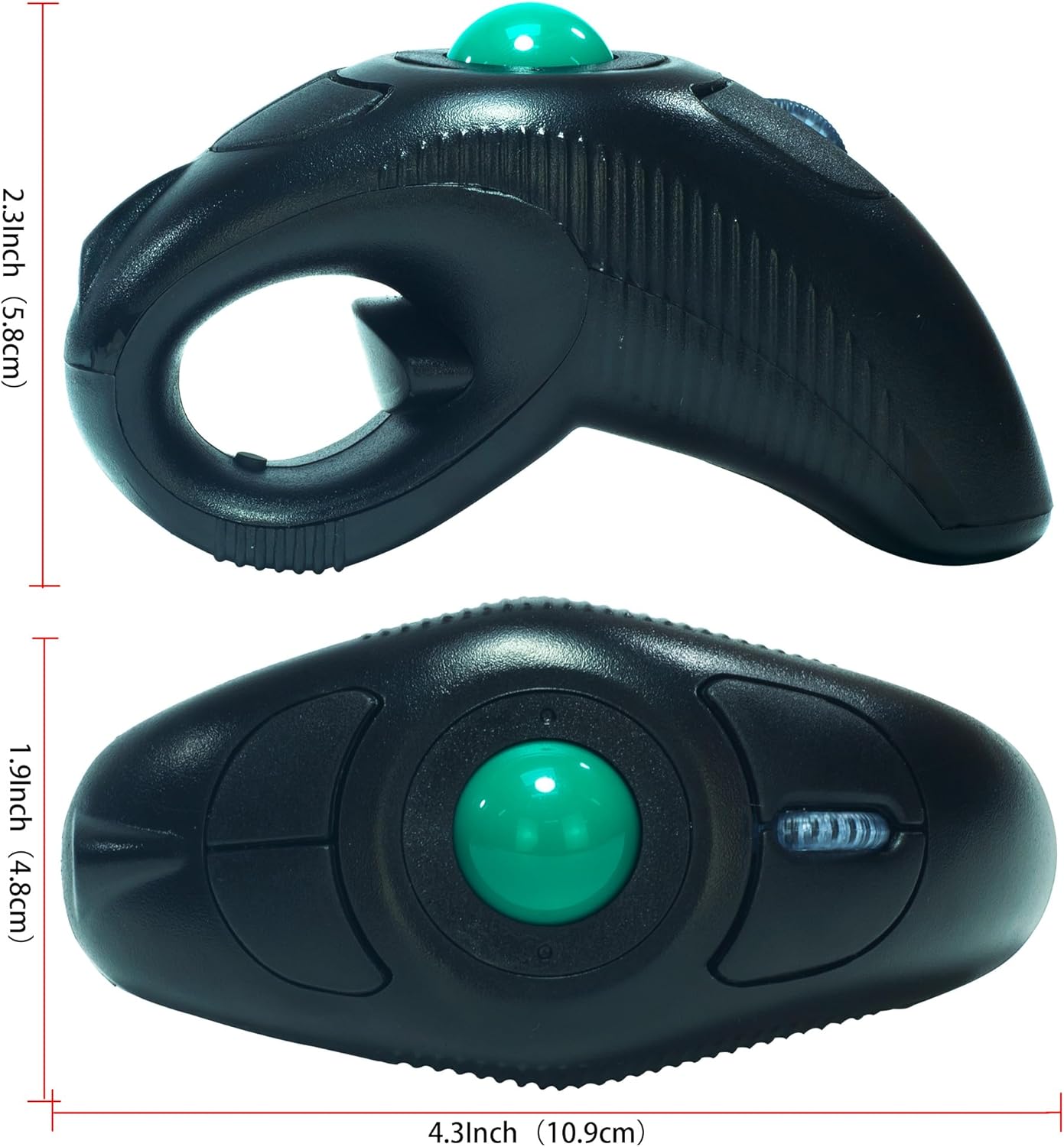 YUMQUA Finger Handheld Mouse, Trackball Mouse Wireless, 2.4GHz USB Wireless Fingertip with Roller Ball Hand Held Air Mice Track Ball Thumb Ring Mice for PC Laptop Mac Computer