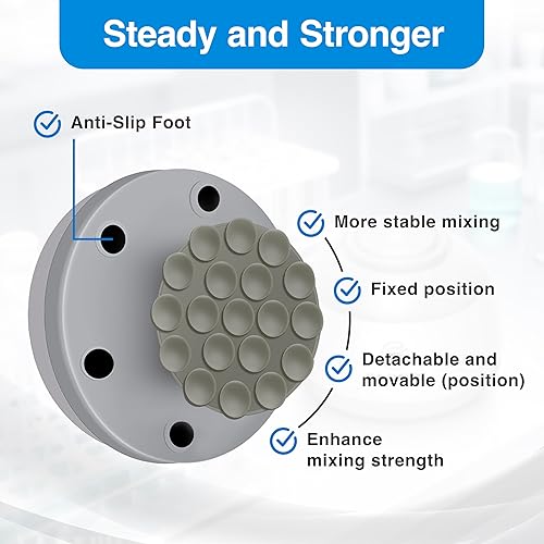 Miniatura 6 de Mezclador de vórtice ancho mixer 4000RPM, mini mezclador de pintura y laboratorio, motor sin escobillas de 20,000 horas, capacidad máxima de 5 fl.