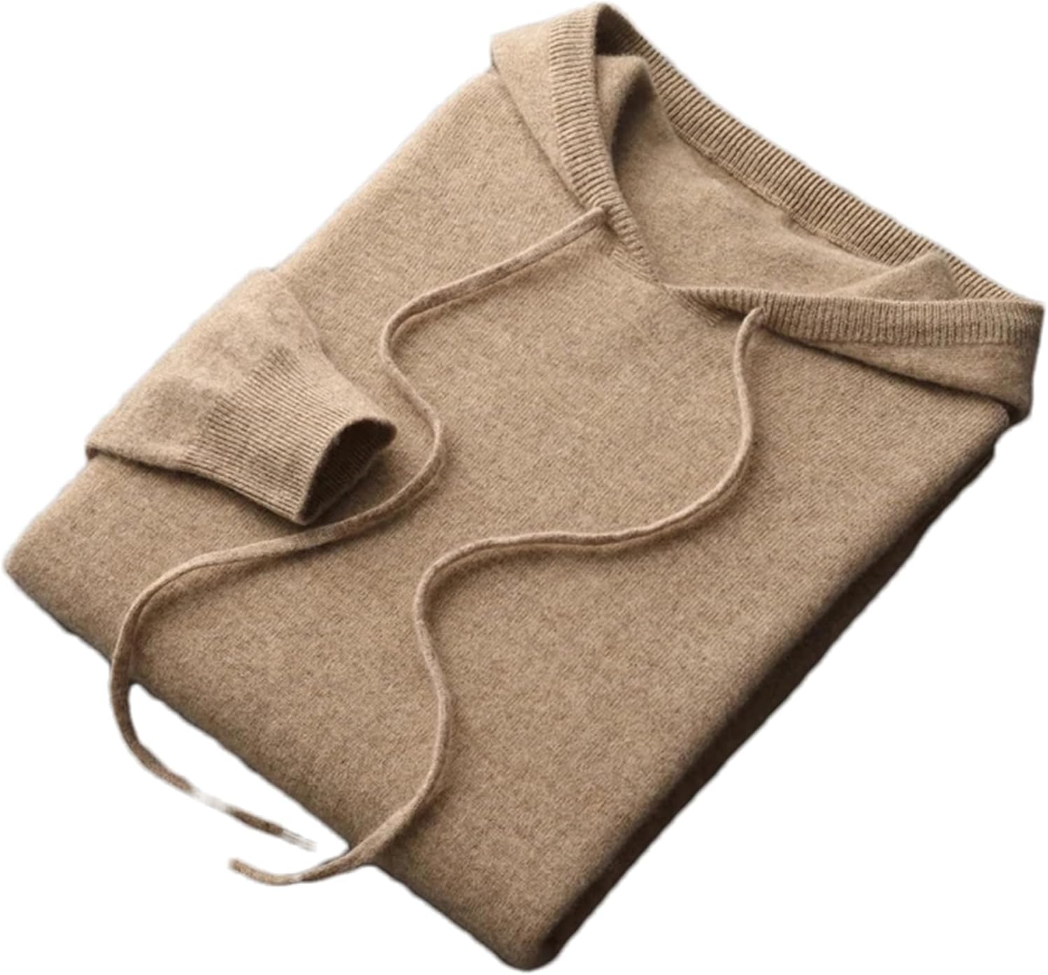 Men's Pullover Wool Cashmere Sweater Solid Color Knitted Casual Long Sleeve Men's Solid Wool Hooded Sweater
