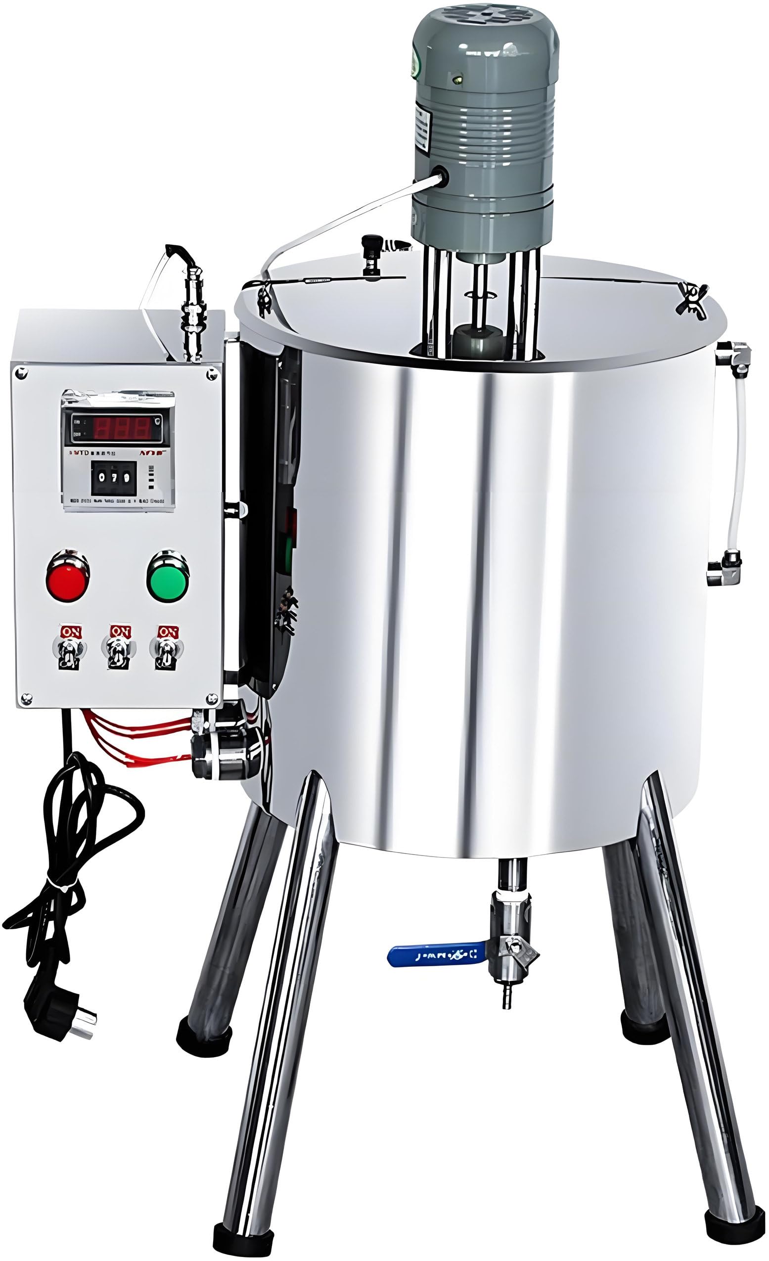 Máquina de llenado de mezcla de calefacción eléctrica para lápiz labial, tanque mezclador cosmético de 30 litros con boquilla de descarga, diámetro de llenado de 6 mm para líquidos y pastas