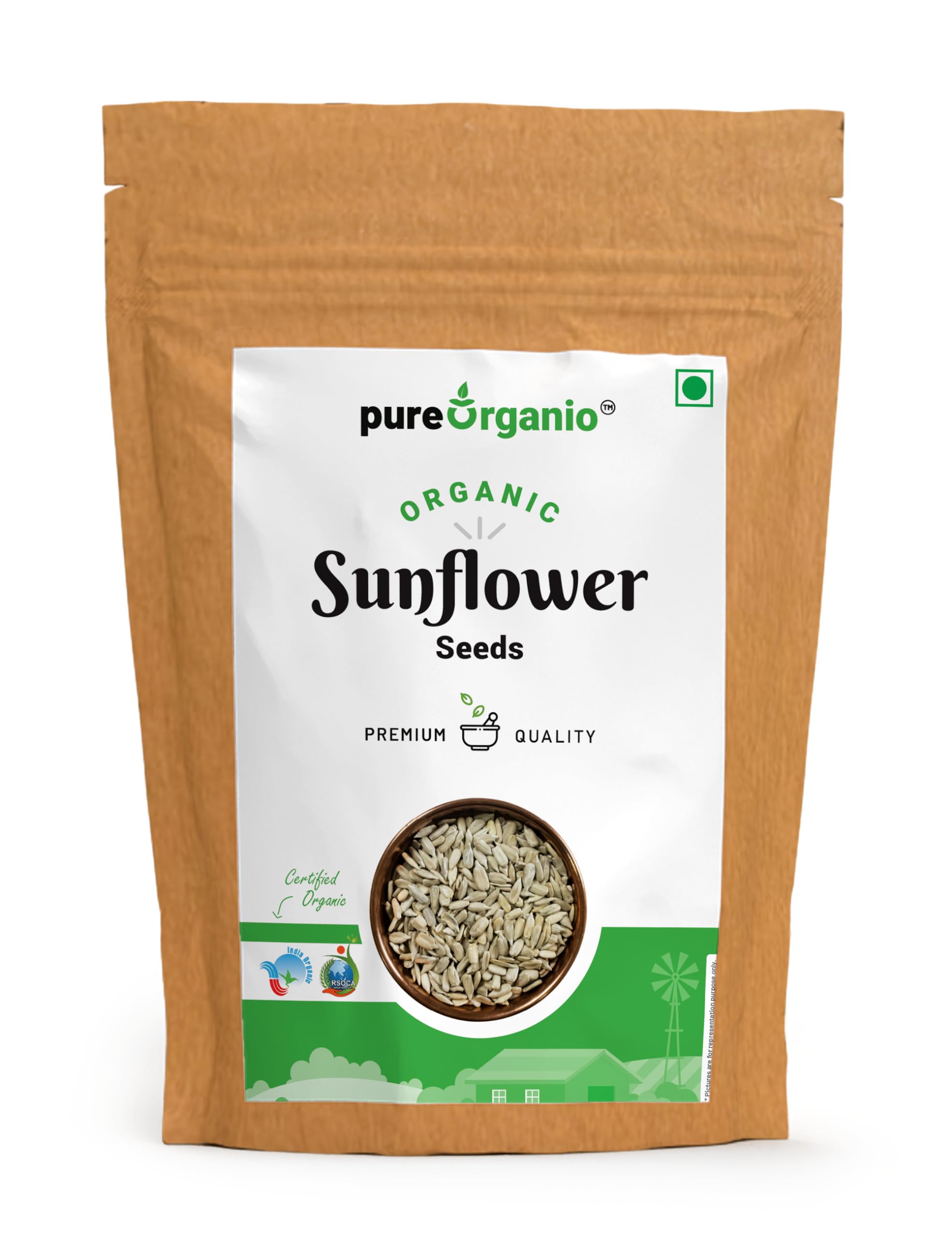 Pure Organio Organic Sunflower Seeds for Eating, Whole and Natural Sunflower Seeds, High in Fiber & Vitamin-rich Healthy Snacks, NPOP Organic Certified (200 Gm) (B09XXNBRRG) Amazon Price History, Amazon Price Tracker