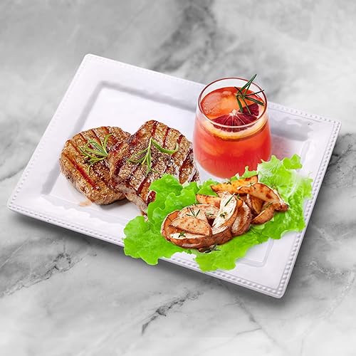 Miniatura 5 de Efecto en relieveSet de 2 bandejas rectangulares de melamina - Blanco (2)