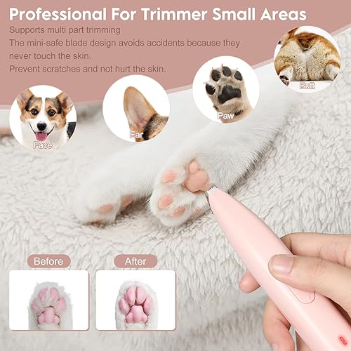 Miniatura 2 de Cortapelos para perros, para aseo, recortadora de patas de perro, mini recortadora para perros, recargable, bajo ruido para recortar el pelo de