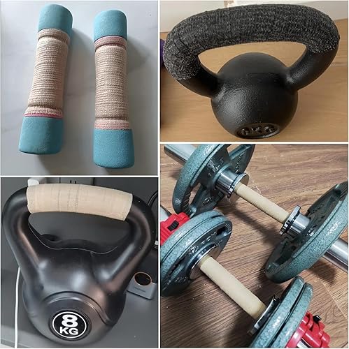 Miniatura 7 de 8 Pack Kettlebell Handle Grip Covers Non Slip Dumbbell Handles Wrap Cover Grips for Cast Iron Kettlebells Strength Training Dumbbell Weight Hand