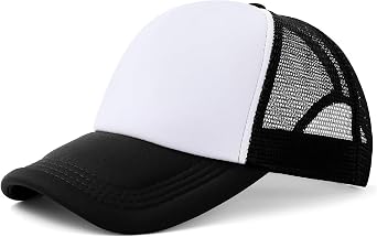 10pcs Black Polyester Mesh Cap Sublimation Blank Mesh Hat Adjustable Unisex Adult Trucker Caps Hat for Sublimation DTF Printing DIY Black