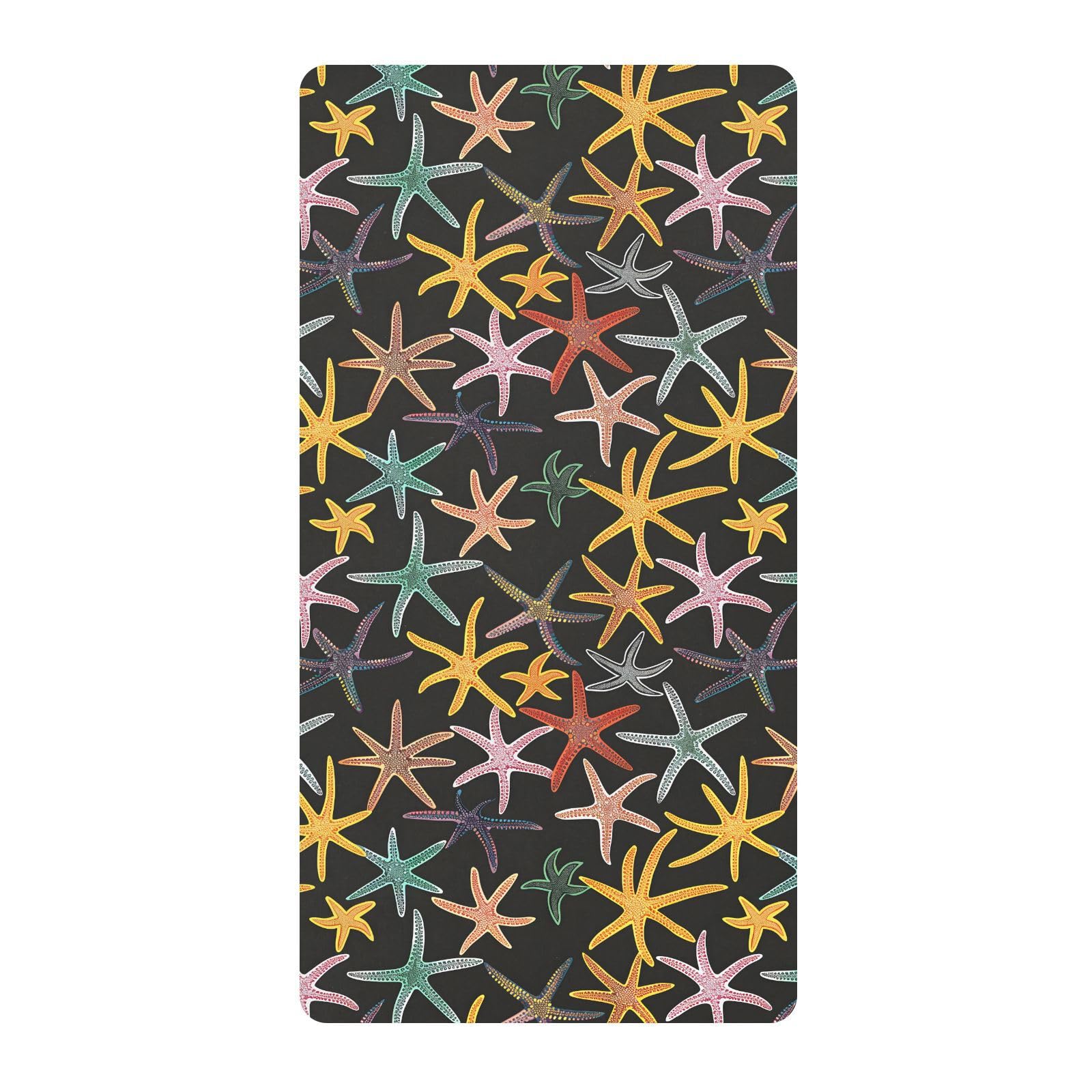 Babybettlaken für Jungen und Mädchen, Motiv: Seestern auf schwarzer Matratze, 71,1 x 132,1 cm