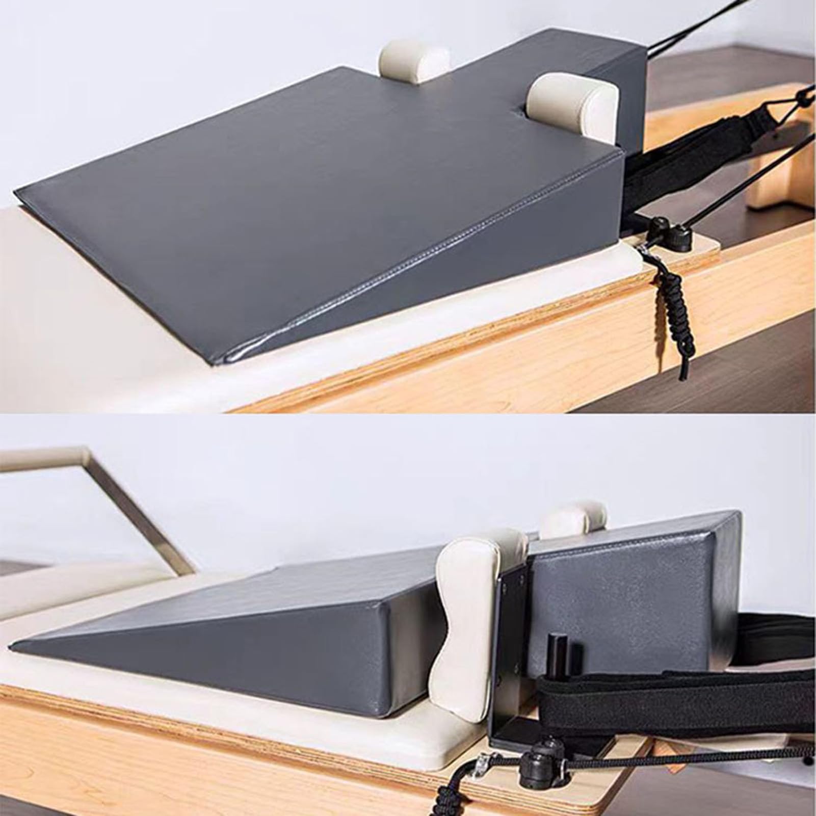 Accesorios de reformador de pilates: cuña, cambio de velocidad ajustable, componentes de polea, cerraduras de cuerda para uso doméstico y estudio