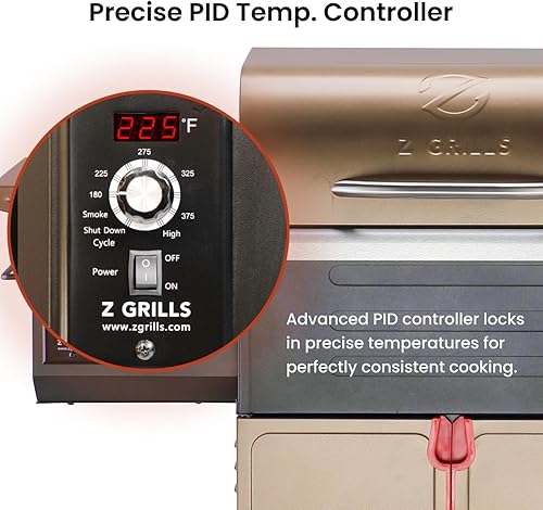 Miniatura 4 de Z GRILLS Parrilla de pellets de madera 600D - Ahumador de barbacoa 8 en 1 con controlador PID 2.1, 572 pies cuadrados en área de cocción para asar y