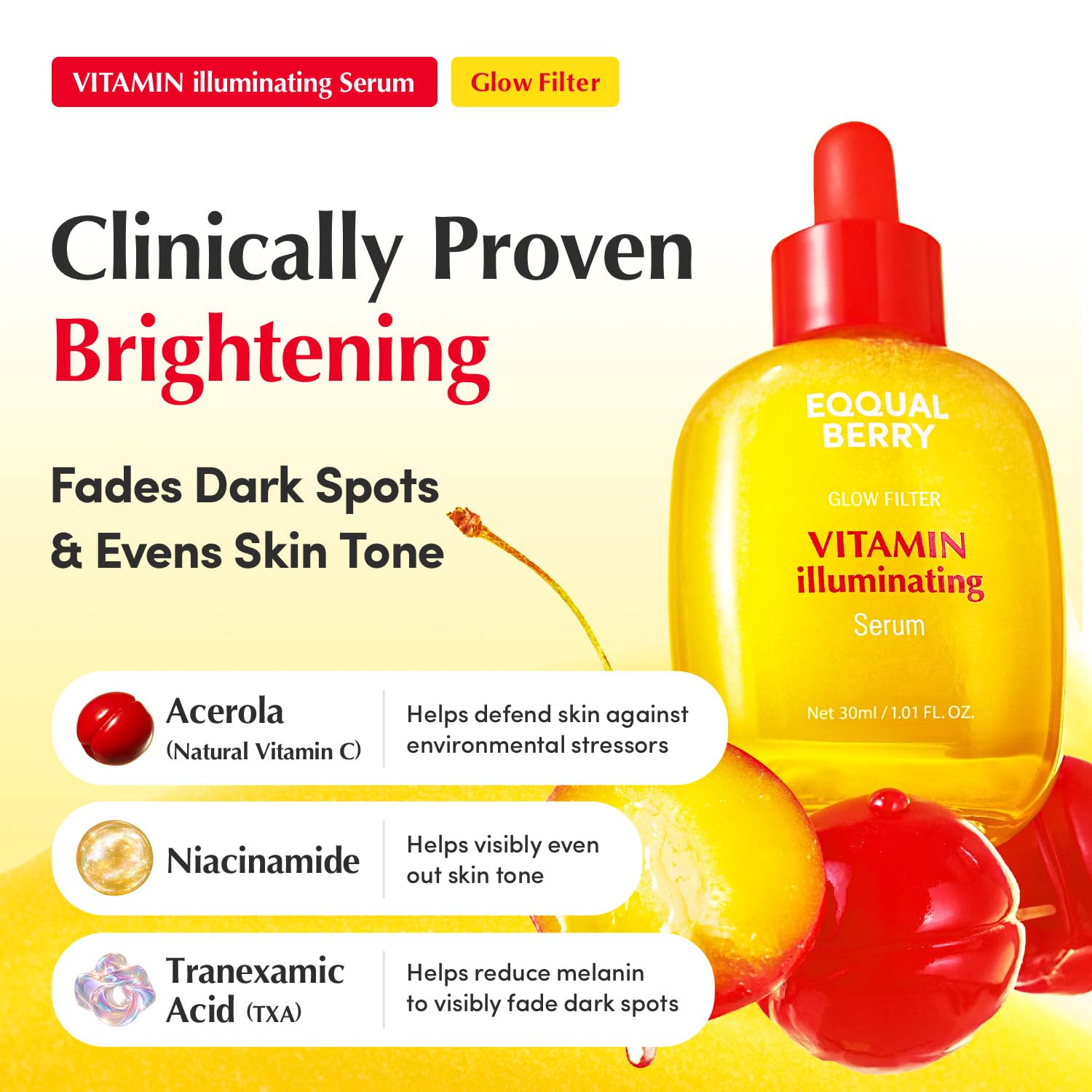 Amazon.com: EQQUALBERRY Vitamin Illuminating Serum | Niacinamide 4