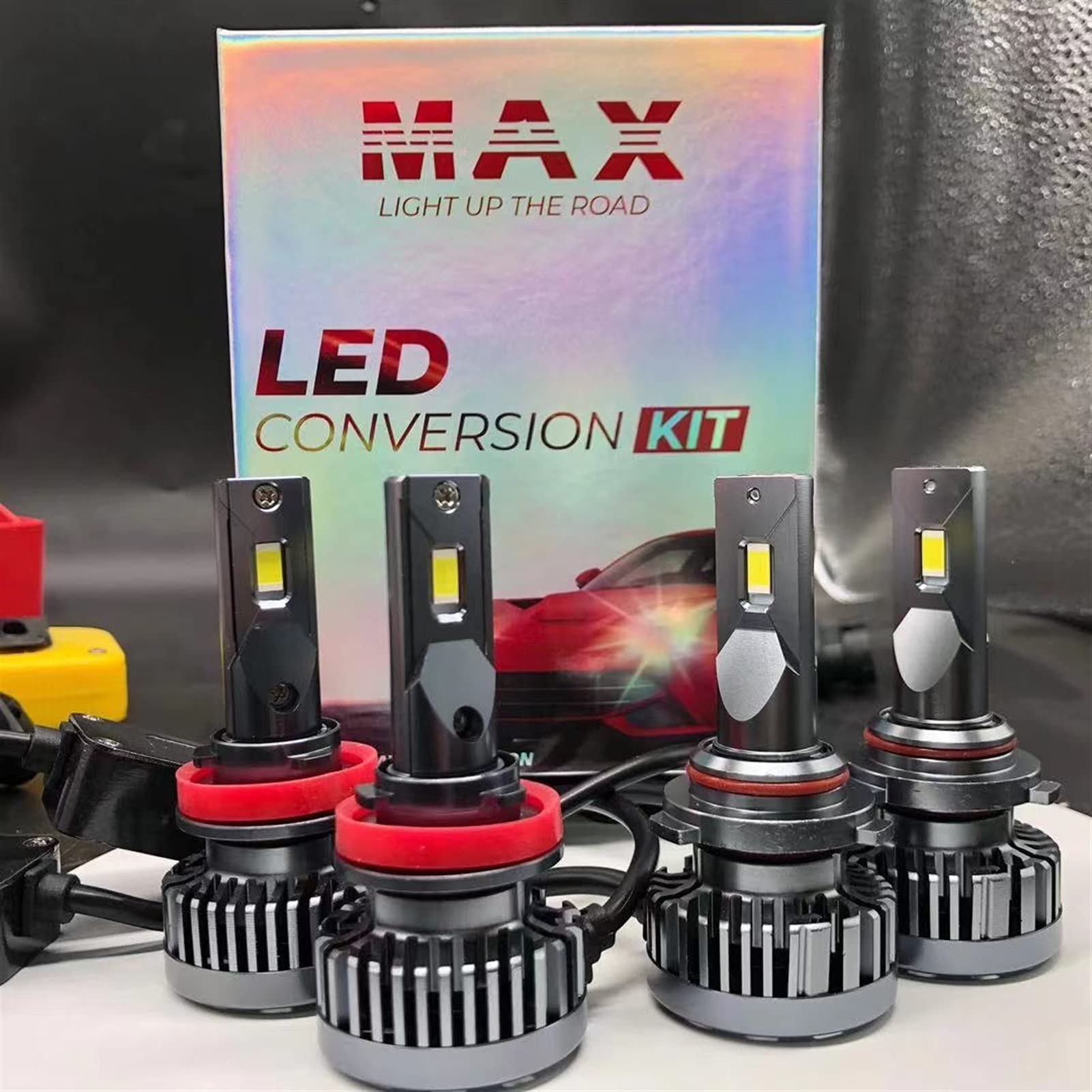 Faros de xenón 55W Coche LED Faro H11 Tubo de Cobre Alta Potencia H4 H7led Coche Luz de Coche de 360 ​​Grados Coche y Moto (Color : H4)