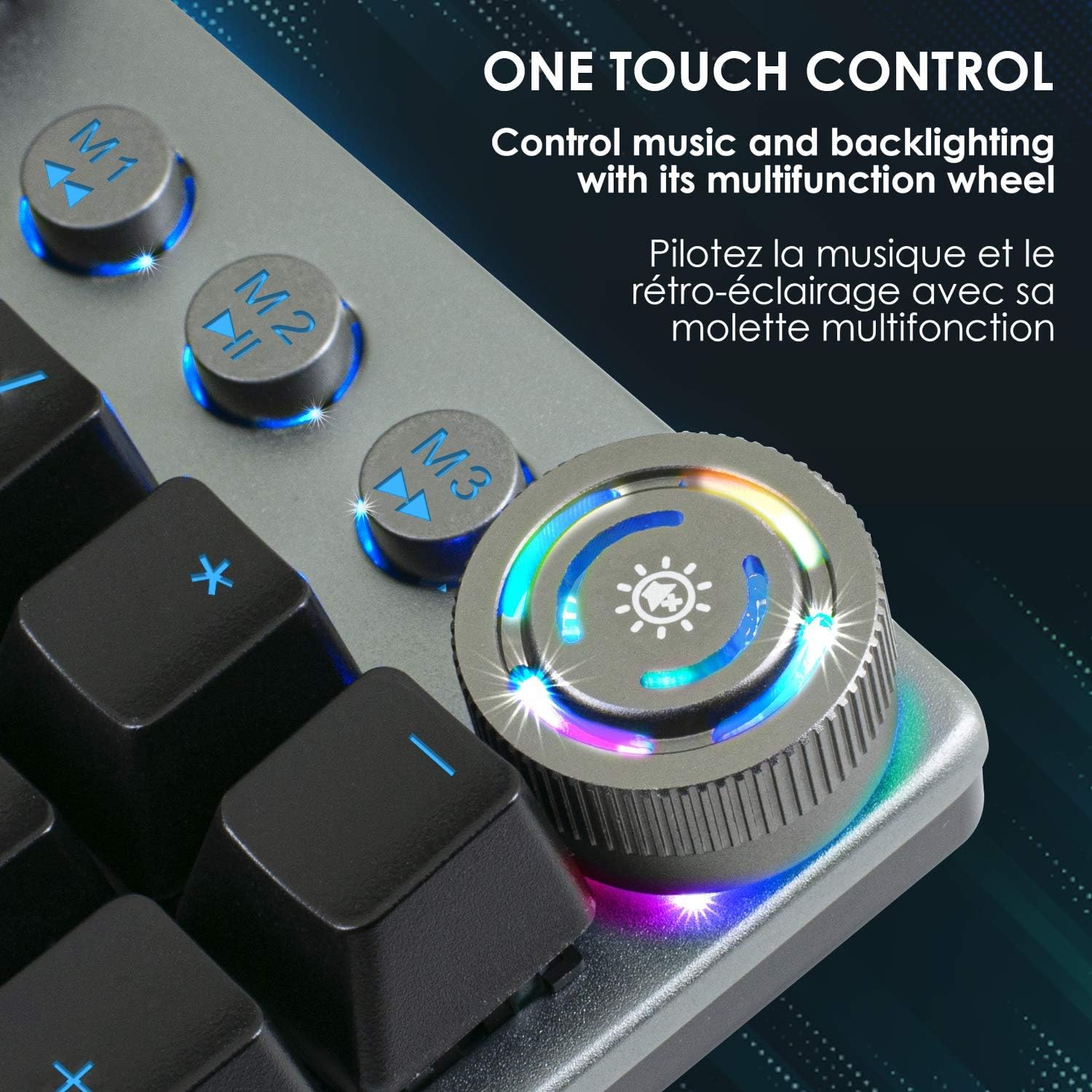 ÔÇô STARDUST Tastiera Gaming ÔÇô Tasti Opto-Meccanica ÔÇô Retroilluminazione LED RGB ÔÇô Gamer Software programmazione - Poggiapolsi amovibile (QWERTY - Tastiera gaming - Immagine 4