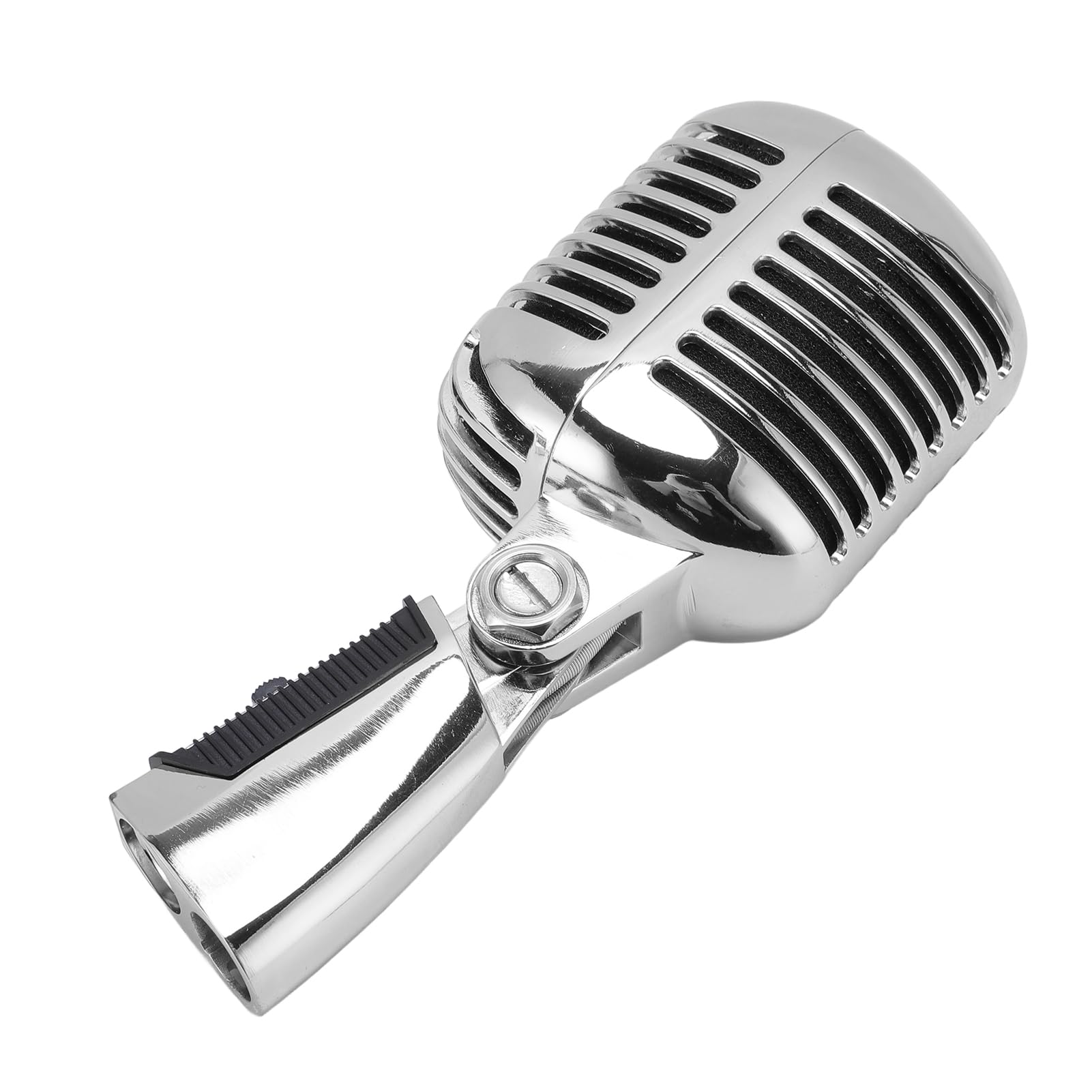 Fabater Micrófono Dinámico, Micrófono de Escenario con Patrón de Captación Cardioide, Vocal de Mano con Estructura de Aleación de Zinc a Prueba de Golpes para Grabación de Estudio en (Silver)