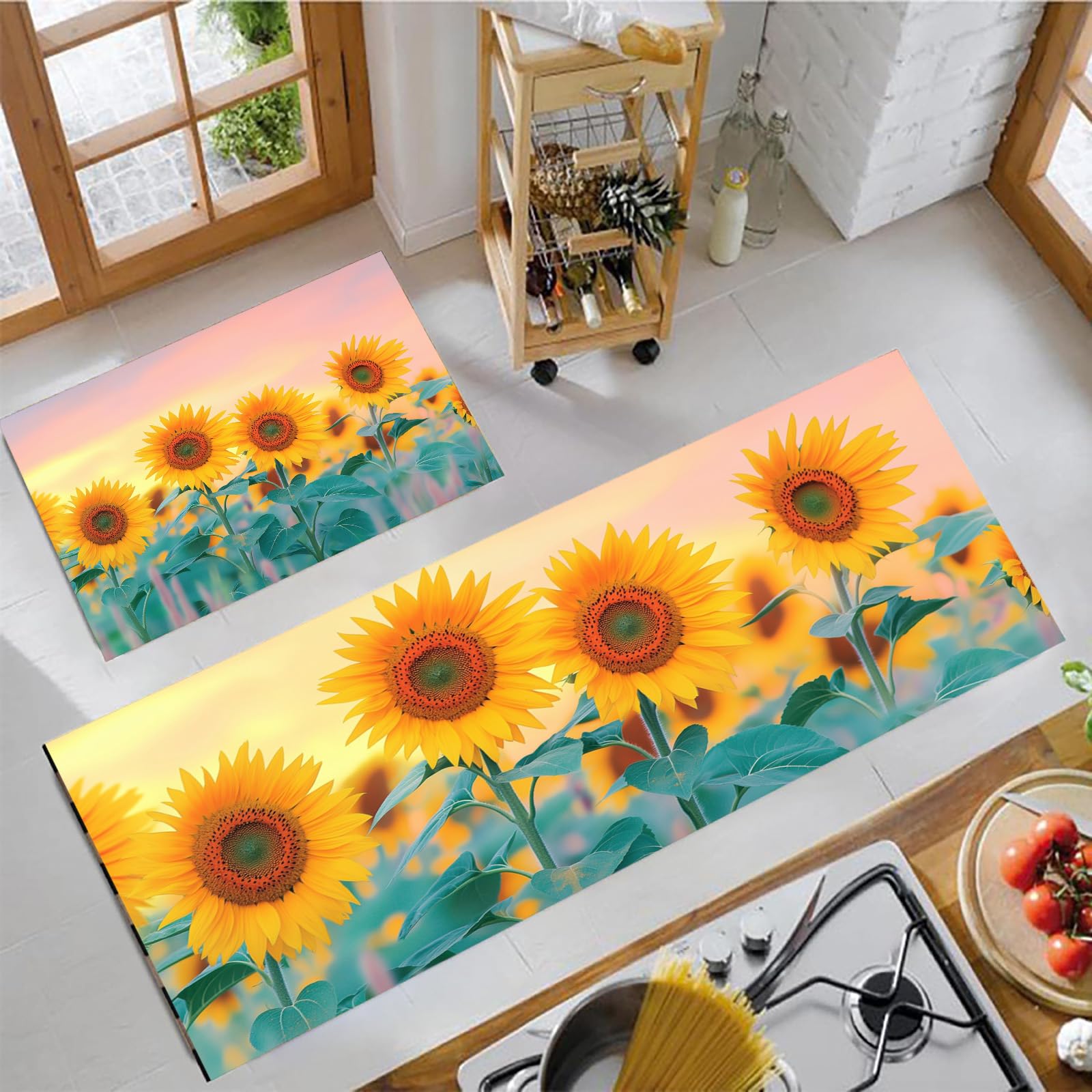 Tapis de cuisine antidérapant et résistant à la poussière pour sol propre