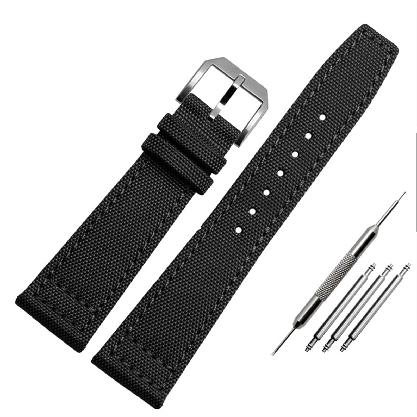 Nylon Watch Band Dla IWC Portugalski Pilot Seria 20mm 21Mm 22mm Zegarki Na Rękę Płótno Bransoletka, Kolor: wielokolorowy, 20mm