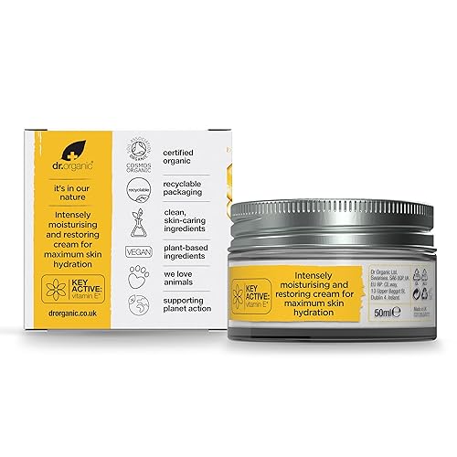Miniatura 4 de Dr. Organic Vitamina E Crema hidratante y restauradora  Hidrata profundamente, restaura el equilibrio natural de la piel, natural, certificado