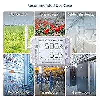 Vista 6 de UbiBot GS1-A Termómetro inteligente con WiFi, higrómetro, registrador de datos de temperatura y humedad IP65, compartición de dispositivos, informes