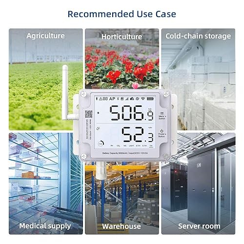 Vista 16 de UbiBot GS1-AETH1RS Sensor de temperatura/humedad/iluminación, Ethernet y WiFi, registrador de datos, sonda externa, informes programados, alerta