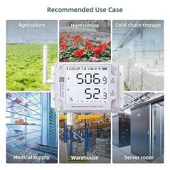 GS1-A Smart WiFi Thermometer Hygrometer, IP65 Temperature & Humidity Data Logger, Device Sharing, Scheduled Reports, Multiple Alerts, Local Deployment, Alexa/IFTTT (2.4GHz WiFi)