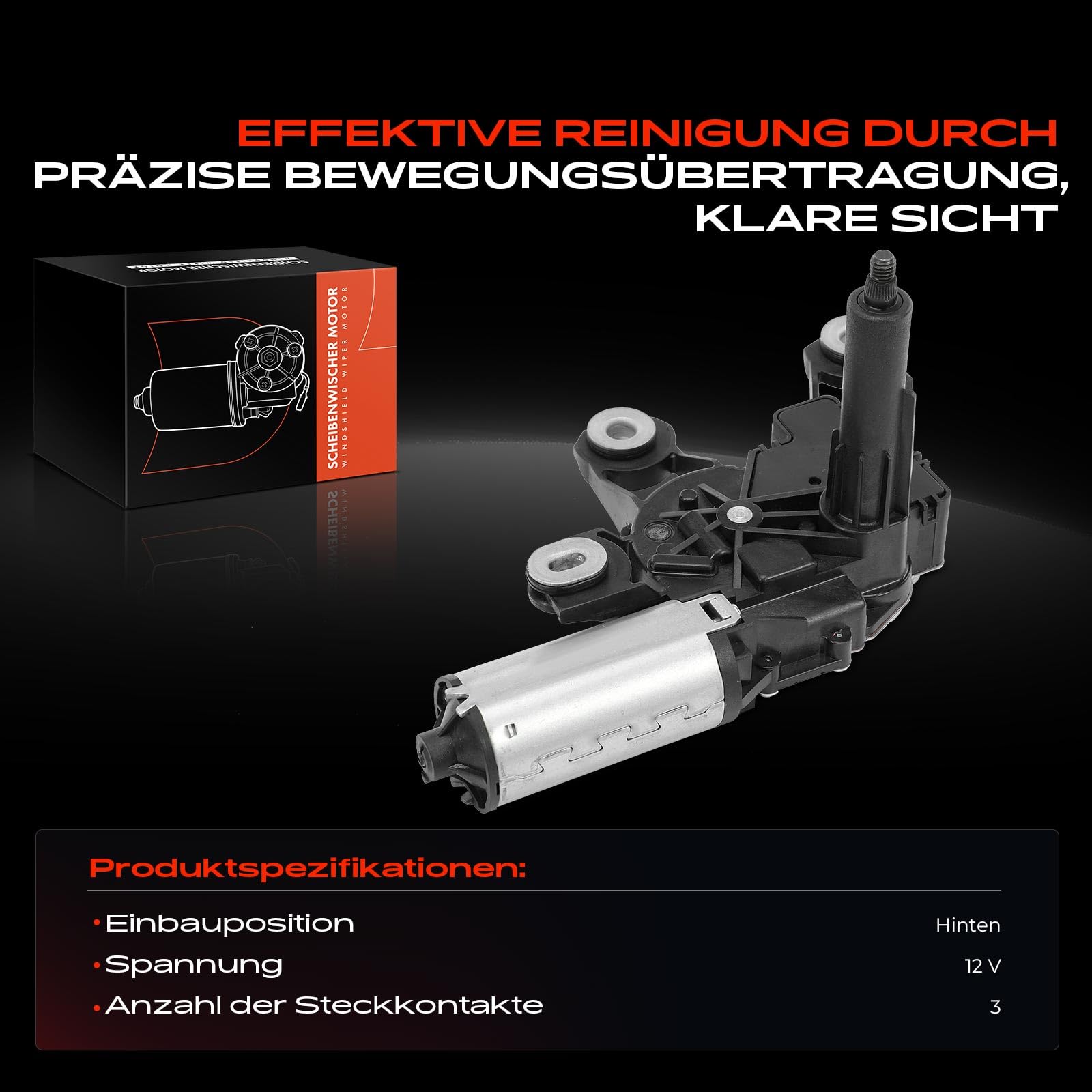 Frankberg 1x Wischermotor Hinten Links oder Rechts Kompatibel mit Freelander 2 FA 2.2L 3.2L 2006-2014 Freelander 2 L359 2.2L 2010-2014 Replace# LR002243